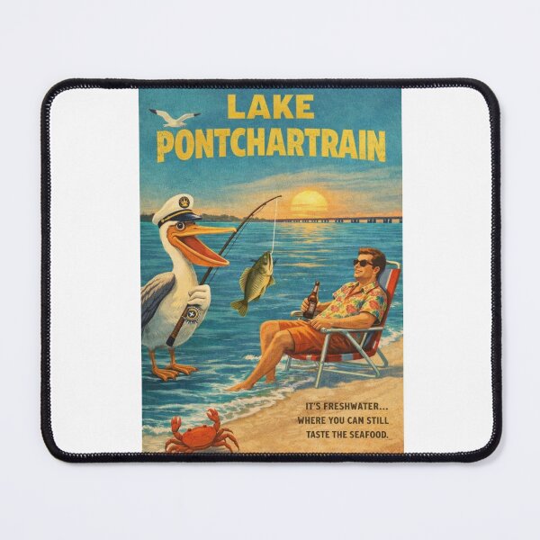 Item preview, Lake Pontchartrain Louisiana Pelican Fishing Gulf Coast Sunset designed and sold by Aryabek.
