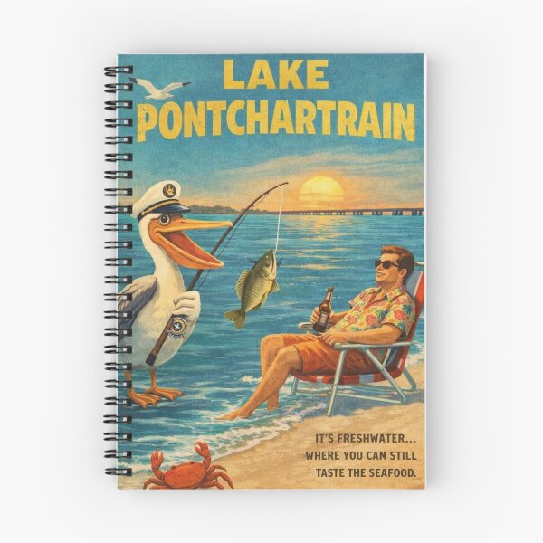 Item preview, Lake Pontchartrain Louisiana Pelican Fishing Gulf Coast Sunset designed and sold by Aryabek.