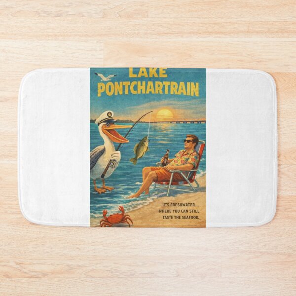 Item preview, Lake Pontchartrain Louisiana Pelican Fishing Gulf Coast Sunset designed and sold by Aryabek.
