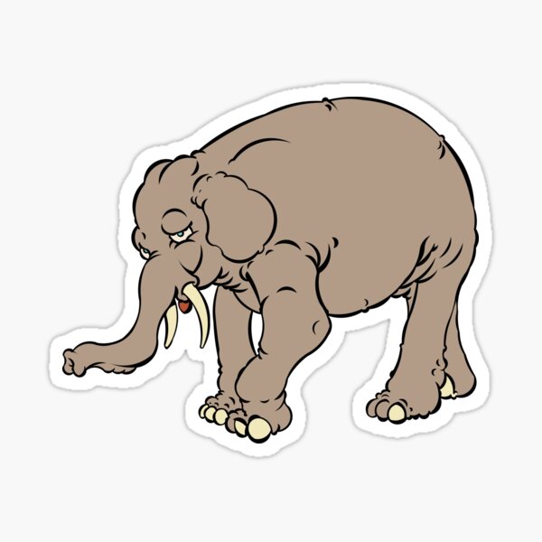 Shy elephant  Sticker