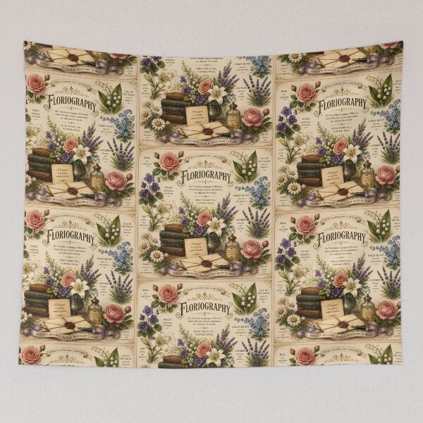 Item preview, Floriography Vintage Botanical Print – Language of Flowers Illustration designed and sold by Sybille-Yates.