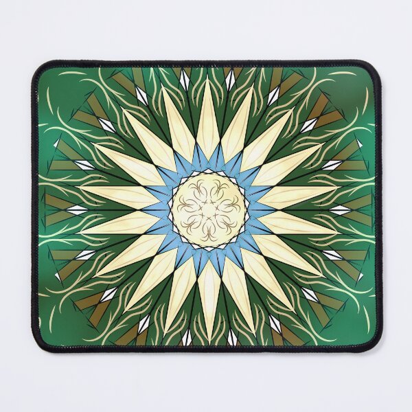 Item preview, Emerald Green Geometric Mandala Star Art designed and sold by SahmatArt.