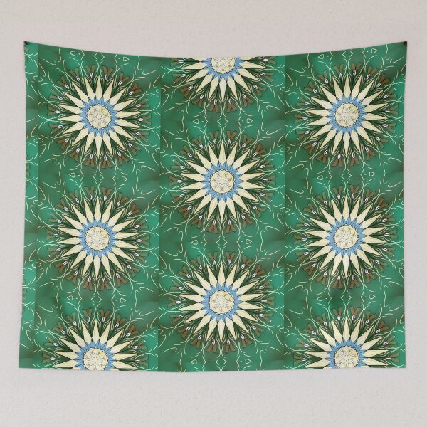 Item preview, Emerald Green Geometric Mandala Star Art designed and sold by SahmatArt.
