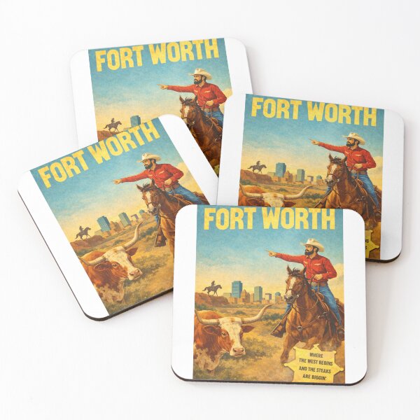 Item preview, Fort Worth Texas Stockyards Cowboy and Longhorn Prairie Skyline designed and sold by Aryabek.
