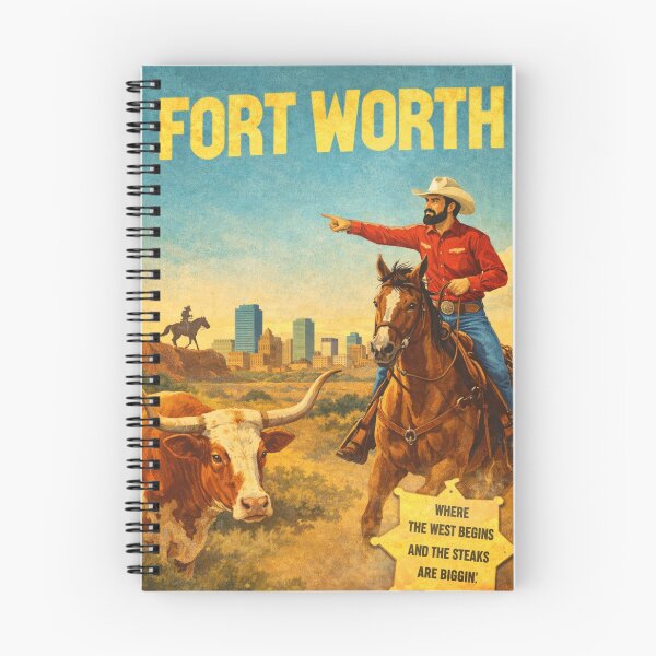 Item preview, Fort Worth Texas Stockyards Cowboy and Longhorn Prairie Skyline designed and sold by Aryabek.