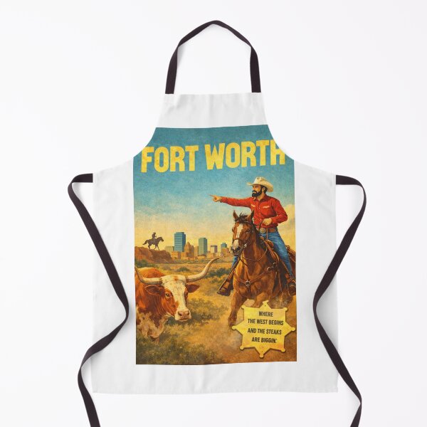 Item preview, Fort Worth Texas Stockyards Cowboy and Longhorn Prairie Skyline designed and sold by Aryabek.