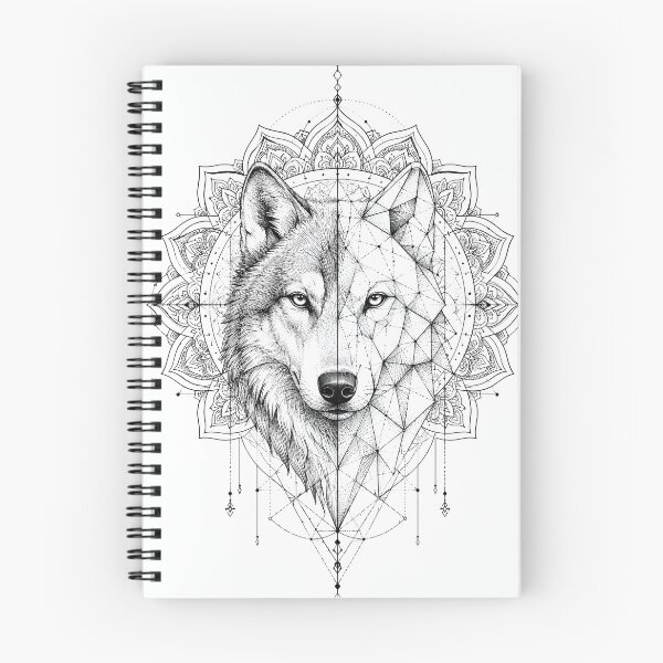 Item preview, Mystic Geometric Wolf Mandala Illustration designed and sold by suryabumblee.