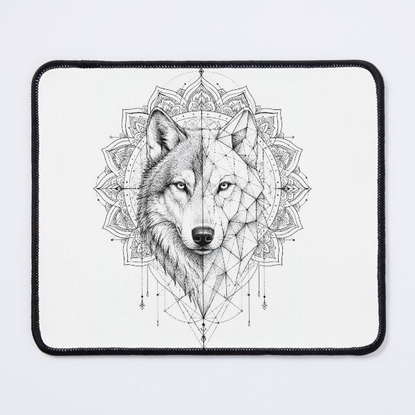 Item preview, Mystic Geometric Wolf Mandala Illustration designed and sold by suryabumblee.