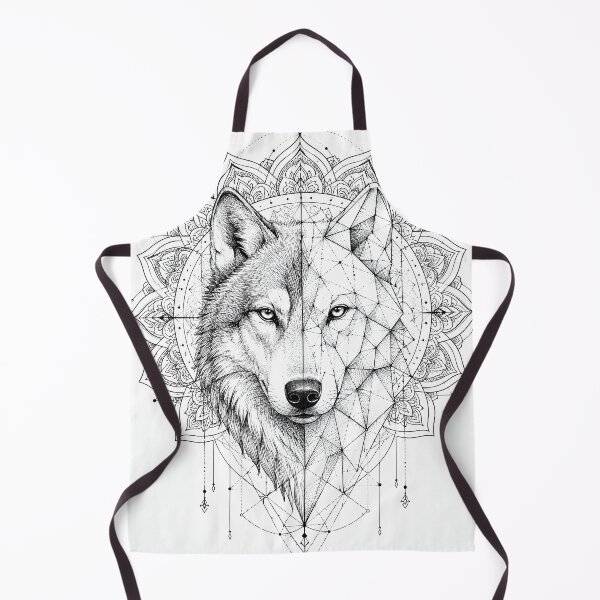 Item preview, Mystic Geometric Wolf Mandala Illustration designed and sold by suryabumblee.