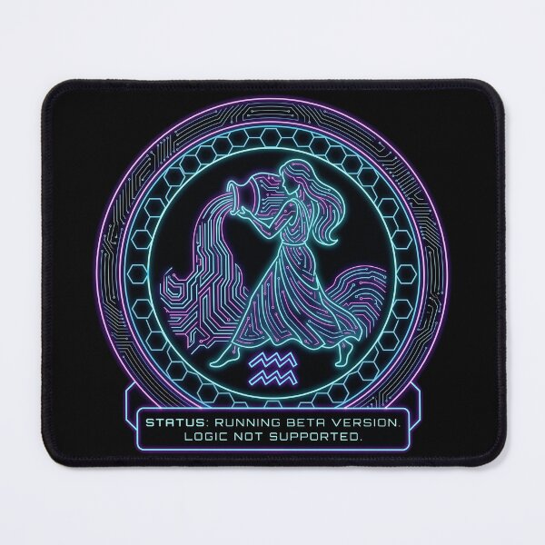 Item preview, Aquarius Cyberpunk Zodiac Status Beta Version Logic Funny Astrology Design designed and sold by StillWildink.