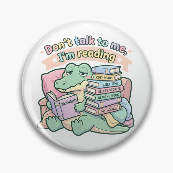 Item preview, Don’t Talk to Me I’m Reading – Cute Crocodile Book Lover Illustration designed and sold by Biwbiwty.