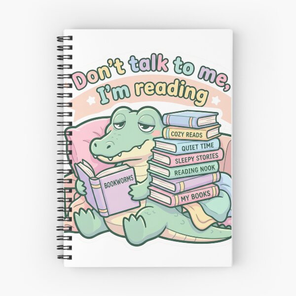 Item preview, Don’t Talk to Me I’m Reading – Cute Crocodile Book Lover Illustration designed and sold by Biwbiwty.