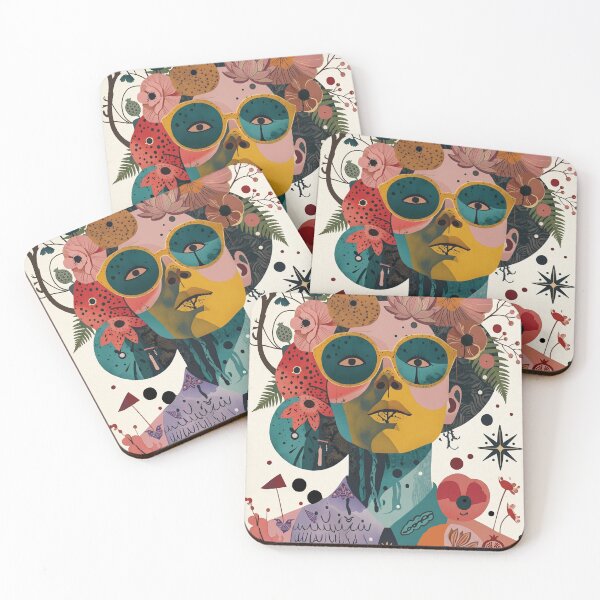Item preview, Colorful Retro Abstract Floral Portrait Poster designed and sold by STTrillionTEES.