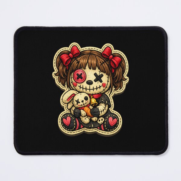 Item preview, Creepy Cute Voodoo Girl - Stitched Plush Doll with Bunny designed and sold by myforestfog.