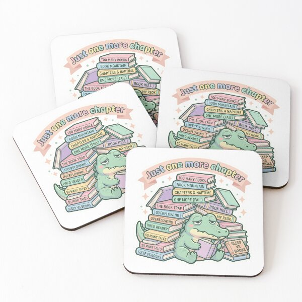 Item preview, Just One More Chapter – Cute Crocodile Book Stack Illustration designed and sold by Biwbiwty.