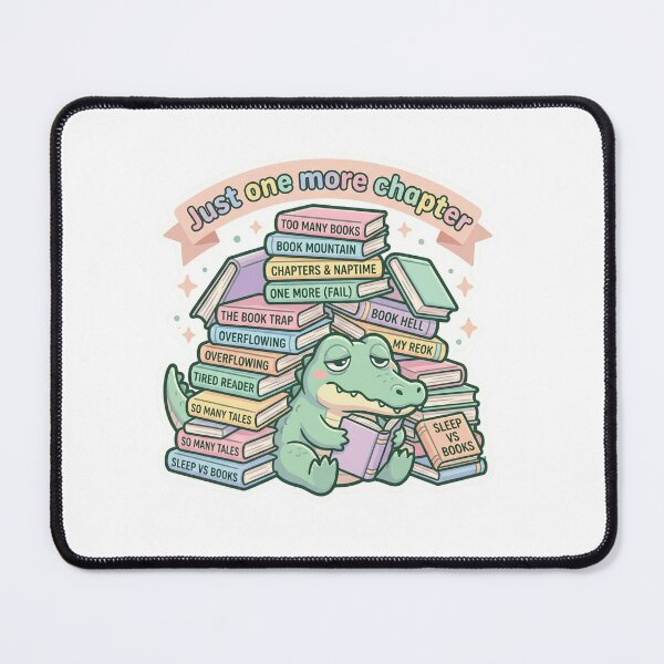 Item preview, Just One More Chapter – Cute Crocodile Book Stack Illustration designed and sold by Biwbiwty.