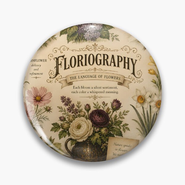 Item preview, Floriography Design with Flower Meanings – Vintage Botanical Art designed and sold by Sybille-Yates.