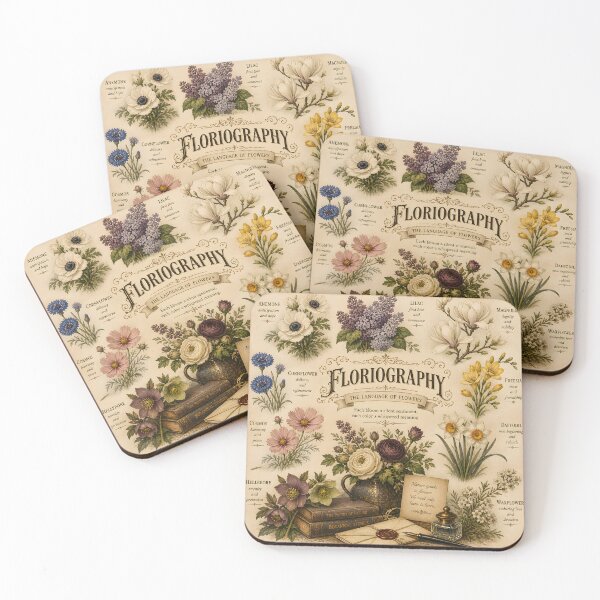 Item preview, Floriography Design with Flower Meanings – Vintage Botanical Art designed and sold by Sybille-Yates.