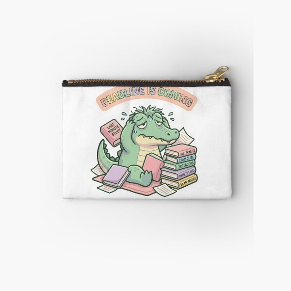 Item preview, Deadline is Coming – Funny Reading Crocodile Illustration designed and sold by Biwbiwty.