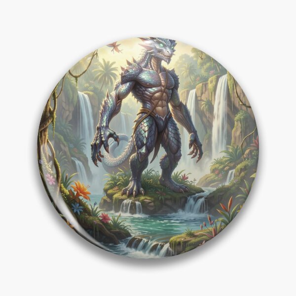 Item preview, Epic Fantasy Dragon Warrior in the Jungle Realm inspired by Boris Vallejo with mystical Power Energy designed and sold by FotoworldEdel.