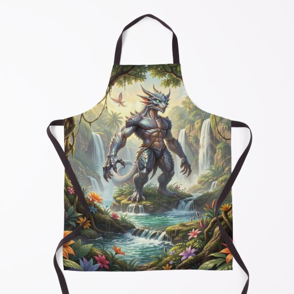Item preview, Epic Fantasy Dragon Warrior in the Jungle Realm inspired by Boris Vallejo with mystical Power Energy designed and sold by FotoworldEdel.
