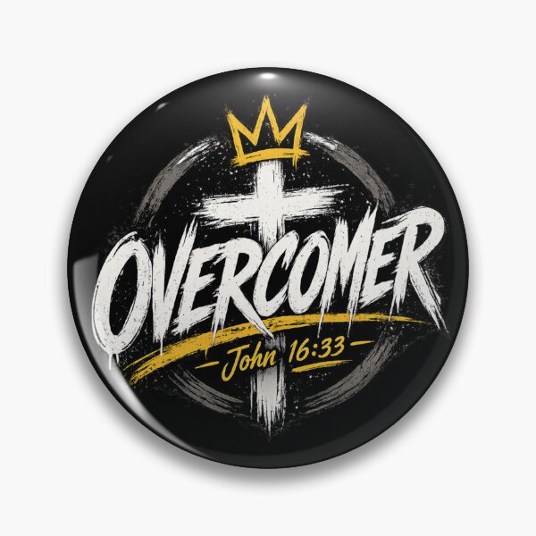 Item preview, Overcomer Christian Shirt – John 16:33 Faith Tee with Cross Crown Bold Design designed and sold by ArtsBorn2Create.