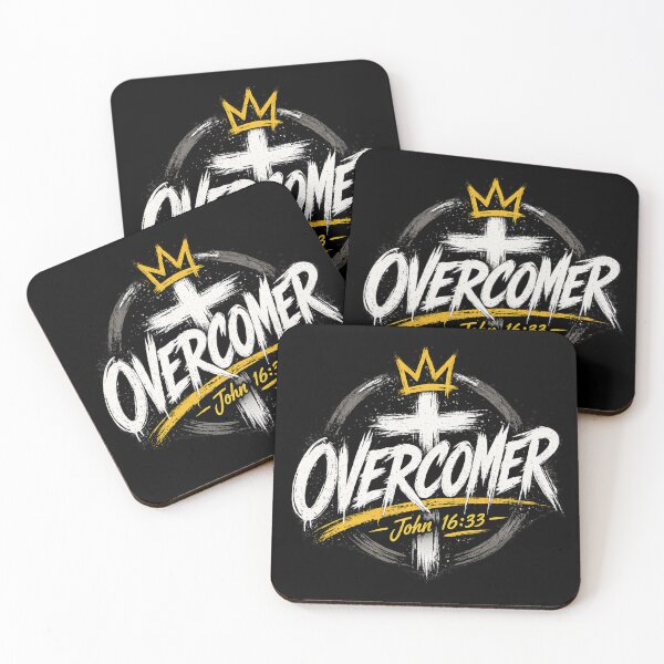 Item preview, Overcomer Christian Shirt – John 16:33 Faith Tee with Cross Crown Bold Design designed and sold by ArtsBorn2Create.