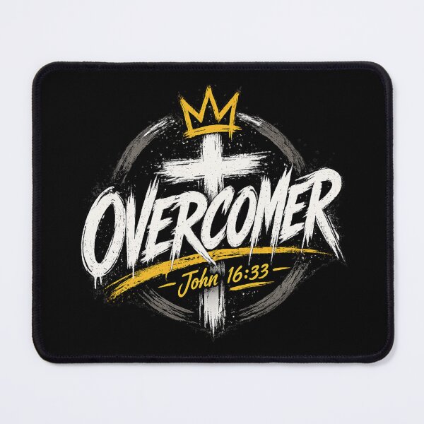 Item preview, Overcomer Christian Shirt – John 16:33 Faith Tee with Cross Crown Bold Design designed and sold by ArtsBorn2Create.