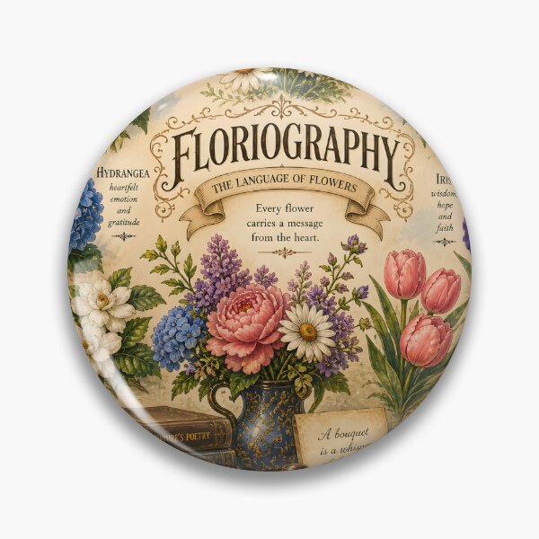 Item preview, Floriography Flower Meanings Chart – Vintage Botanical Illustration designed and sold by Sybille-Yates.
