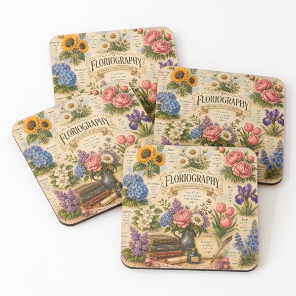 Item preview, Floriography Flower Meanings Chart – Vintage Botanical Illustration designed and sold by Sybille-Yates.