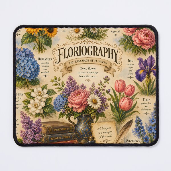 Item preview, Floriography Flower Meanings Chart – Vintage Botanical Illustration designed and sold by Sybille-Yates.