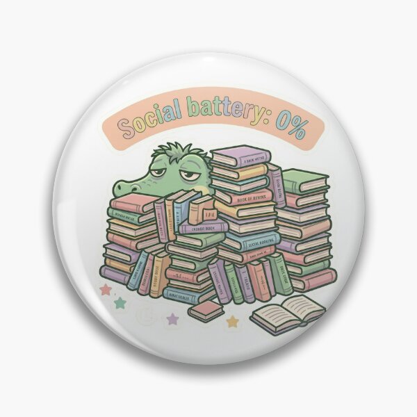 Item preview, Social Battery 0% – Introvert Book Lover Illustration designed and sold by Biwbiwty.