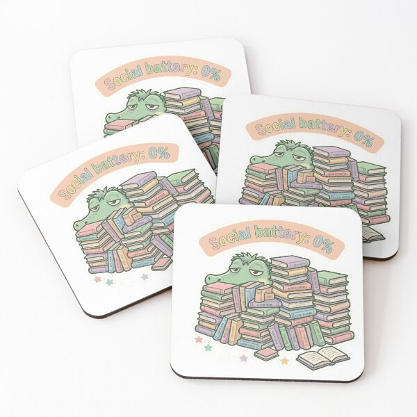 Item preview, Social Battery 0% – Introvert Book Lover Illustration designed and sold by Biwbiwty.