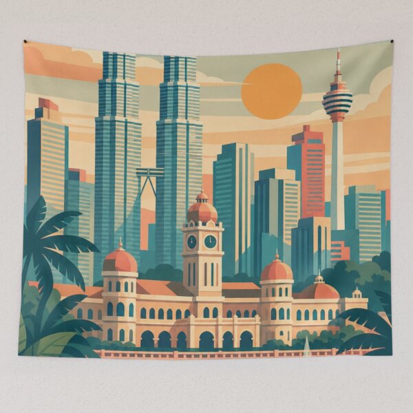 Item preview, Kuala Lumpur Malaysia Travel Poster designed and sold by MatthewHeights.