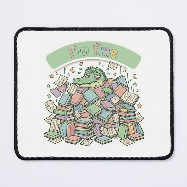 Item preview, I’m Fine – Surrounded by Books Funny Reader Illustration designed and sold by Biwbiwty.