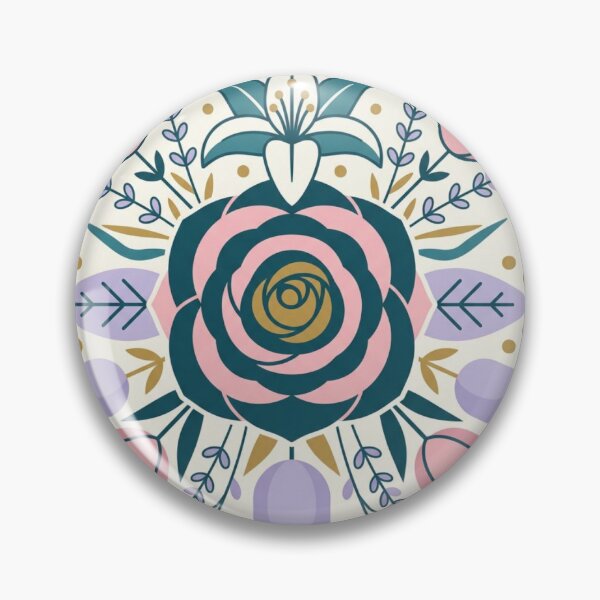Artikelvorschau, Pastellfarbenes, volkstümliches Blumenmuster entworfen und verkauft von Kadolesouvenir.