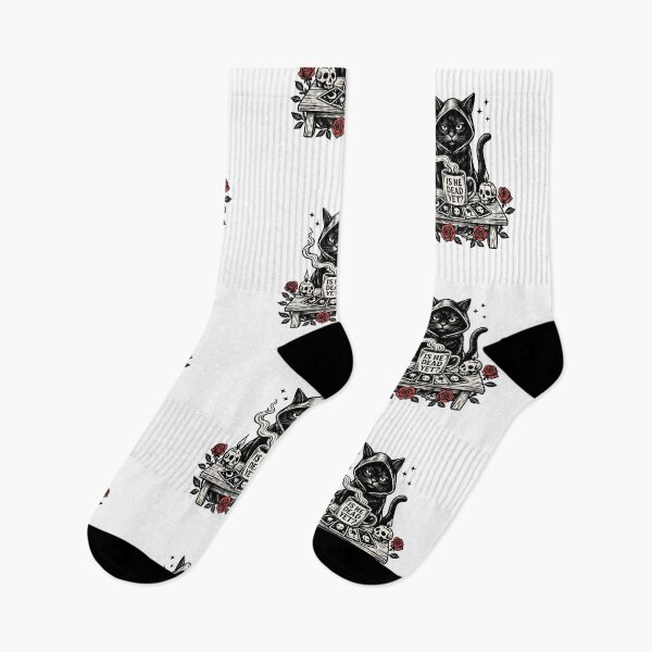 Item preview, Is He Dead Yet Gothic Black Cat Dark Humor Design designed and sold by LunaMagicStudio.