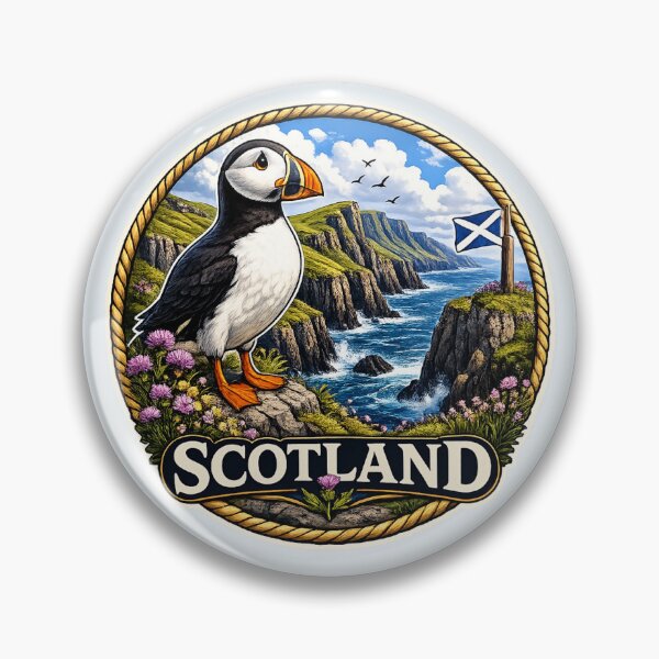 Item preview, Scotland Puffin - Scottish Coastal Cliffs Seabird designed and sold by Myra365Art.