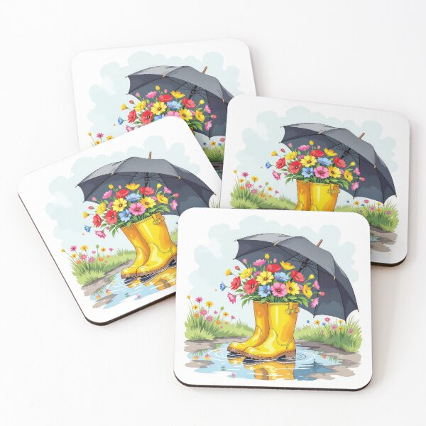 Item preview, Rainy Day Boot Bouquets 5 designed and sold by Leslie Montgomery Art.