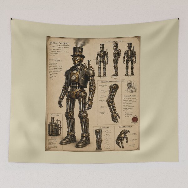 Item preview, Steampunk robot illustration  designed and sold by bluefrog.
