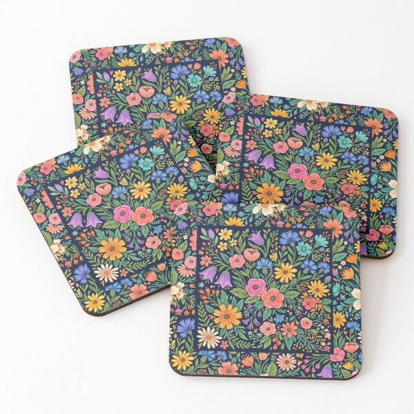 Item preview, Vibrant Midnight Meadow Pattern designed and sold by ZEYCAT.