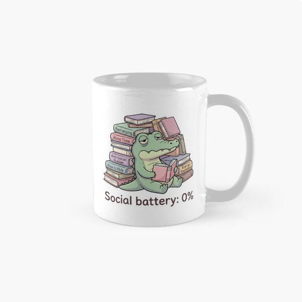 Item preview, Social Battery 0% Reading Mode Illustration designed and sold by Biwbiwty.