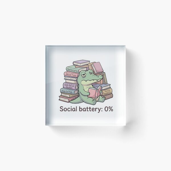 Item preview, Social Battery 0% Reading Mode Illustration designed and sold by Biwbiwty.