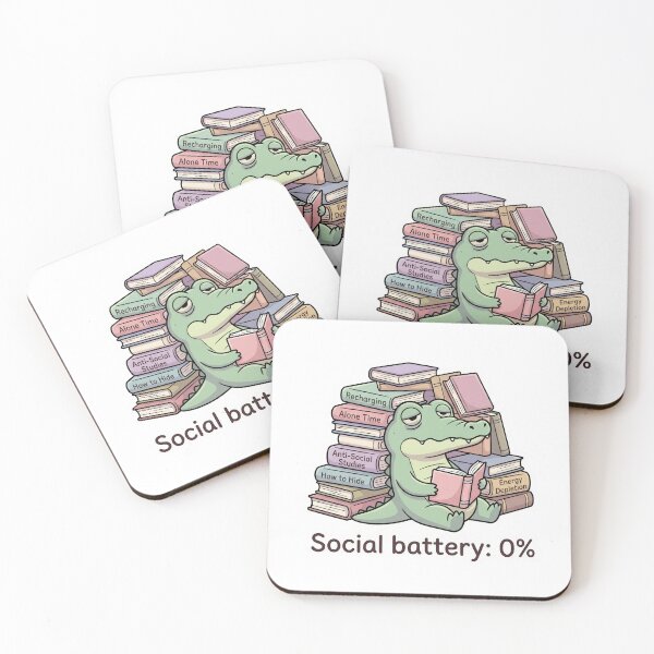 Item preview, Social Battery 0% Reading Mode Illustration designed and sold by Biwbiwty.