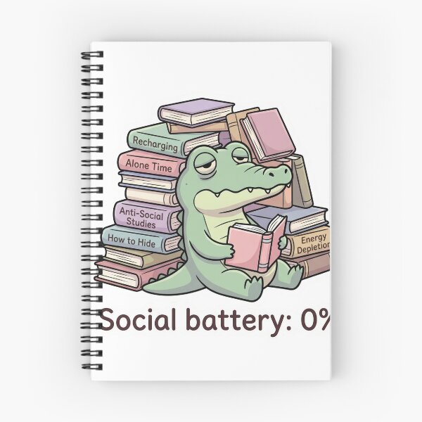 Item preview, Social Battery 0% Reading Mode Illustration designed and sold by Biwbiwty.