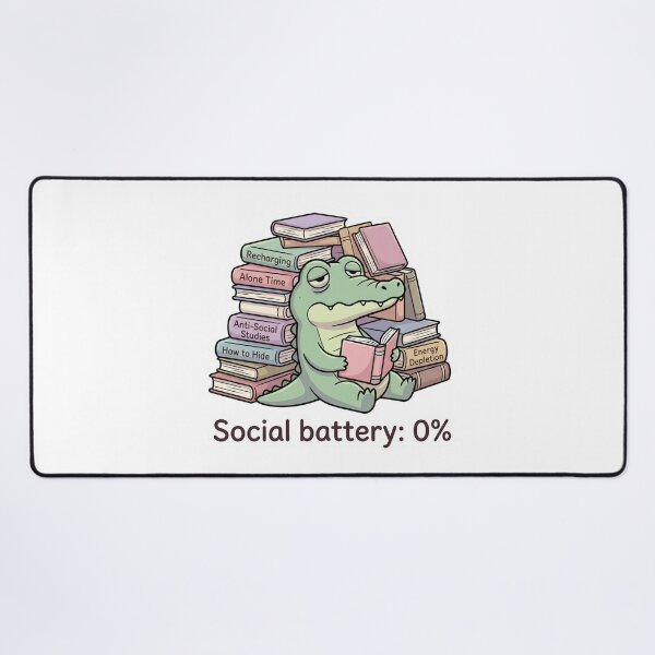 Item preview, Social Battery 0% Reading Mode Illustration designed and sold by Biwbiwty.