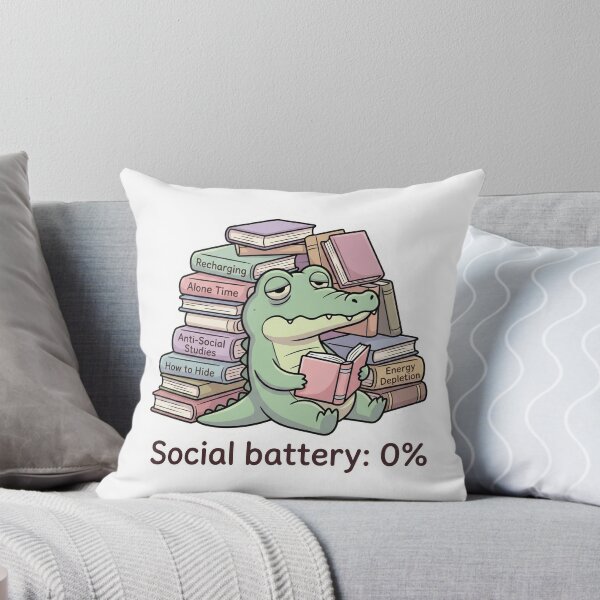 Item preview, Social Battery 0% Reading Mode Illustration designed and sold by Biwbiwty.