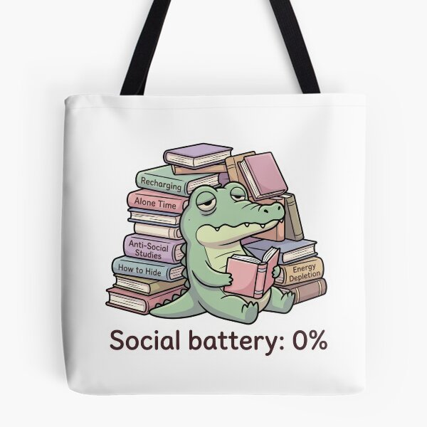 Item preview, Social Battery 0% Reading Mode Illustration designed and sold by Biwbiwty.