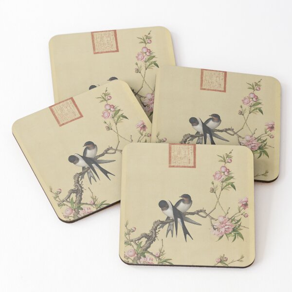 Item preview, peach blossom and magpie designed and sold by Paper & Pine .