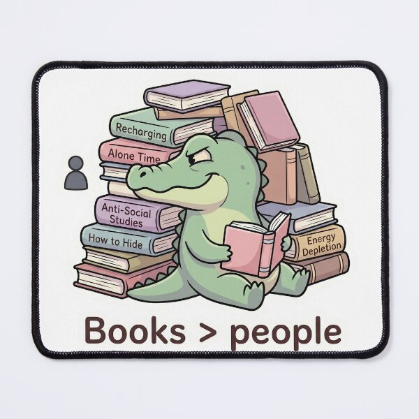 Item preview, Books Greater Than People – Funny Book Lover Illustration designed and sold by Biwbiwty.